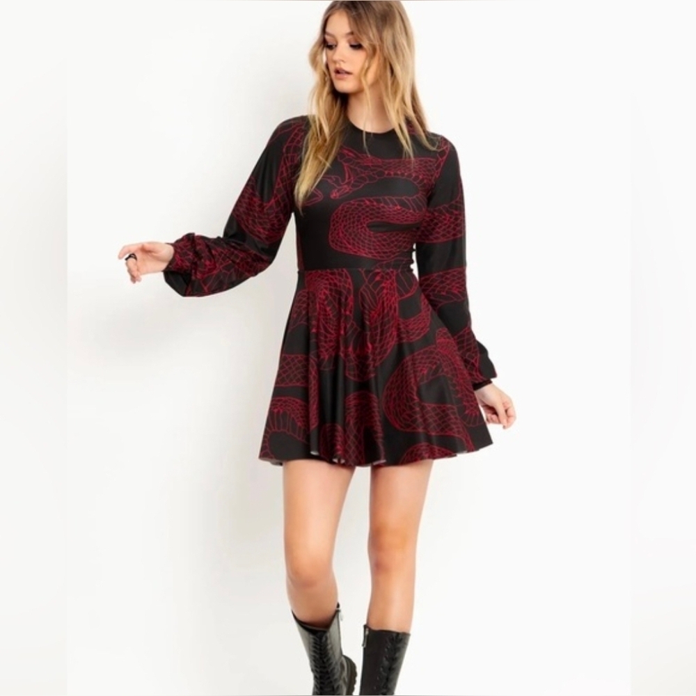 Blackmilk Red Venemous Bishop Dress